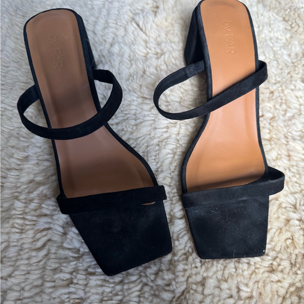 BY FAR Black Strappy Heels